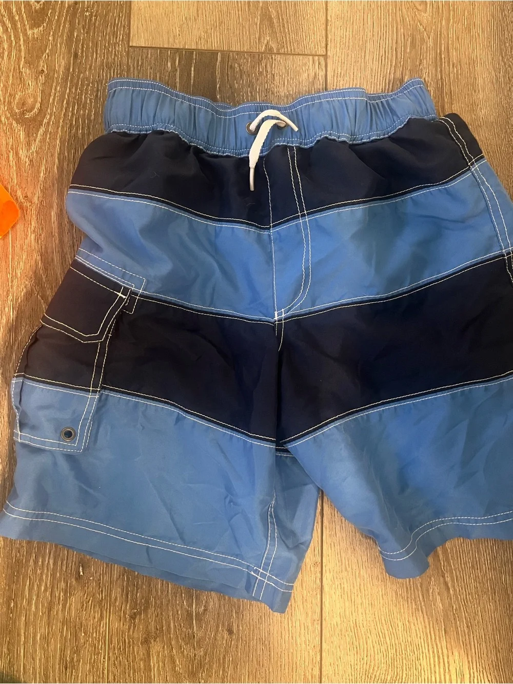 Lot 3 Boys Hanna Andersson 150 Swim Trunks Shorts Size 12 Orange Blue Shark Dino